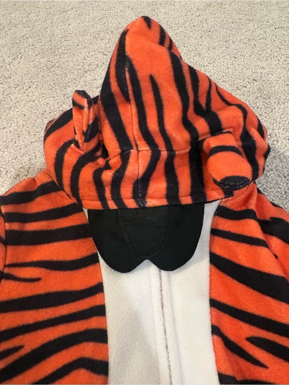 Kids Orange & Black Tiger Hooded One-Piece 2T